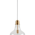 Bell Shaped Glass Pendant Gold Clear Dia.13