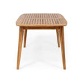 Outdoor Dining Set,Dining Chair Set Of 6 Gray Acacia Wood Expandable Dining Table Brown Gray Pe Rattan Iron Waterproof Fabric,Wood