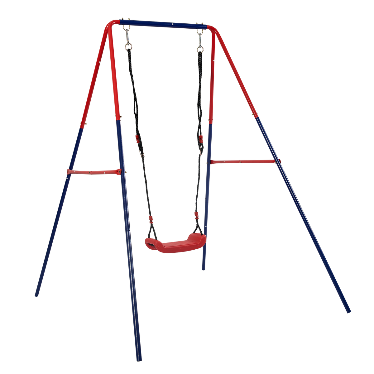 Xns067B Green And Blue Interesting 2 In 1 Baby Swing Mental Plastic Safe Swing Set 110Lbs For Outdoor Playground For Age 3 Blue Red Steel