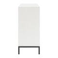 Beautiful White And Walnut Finish 1Pc Dresser Of 6 Drawers Storage Black Metal Legs Flat Tone Pocket Pulls Modern Bedroom Furniture White Walnut Bedroom Wood