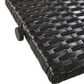 K&K 80'' Outdoor Wicker Chaise Lounge Chairs Set Of 2, Patio Rattan Reclining Chair Pull Out Side Table Adjustable Backrest Ergonomic Wave Design Pool Sunbathing Recliners, Dark Brown No Lounge Dark