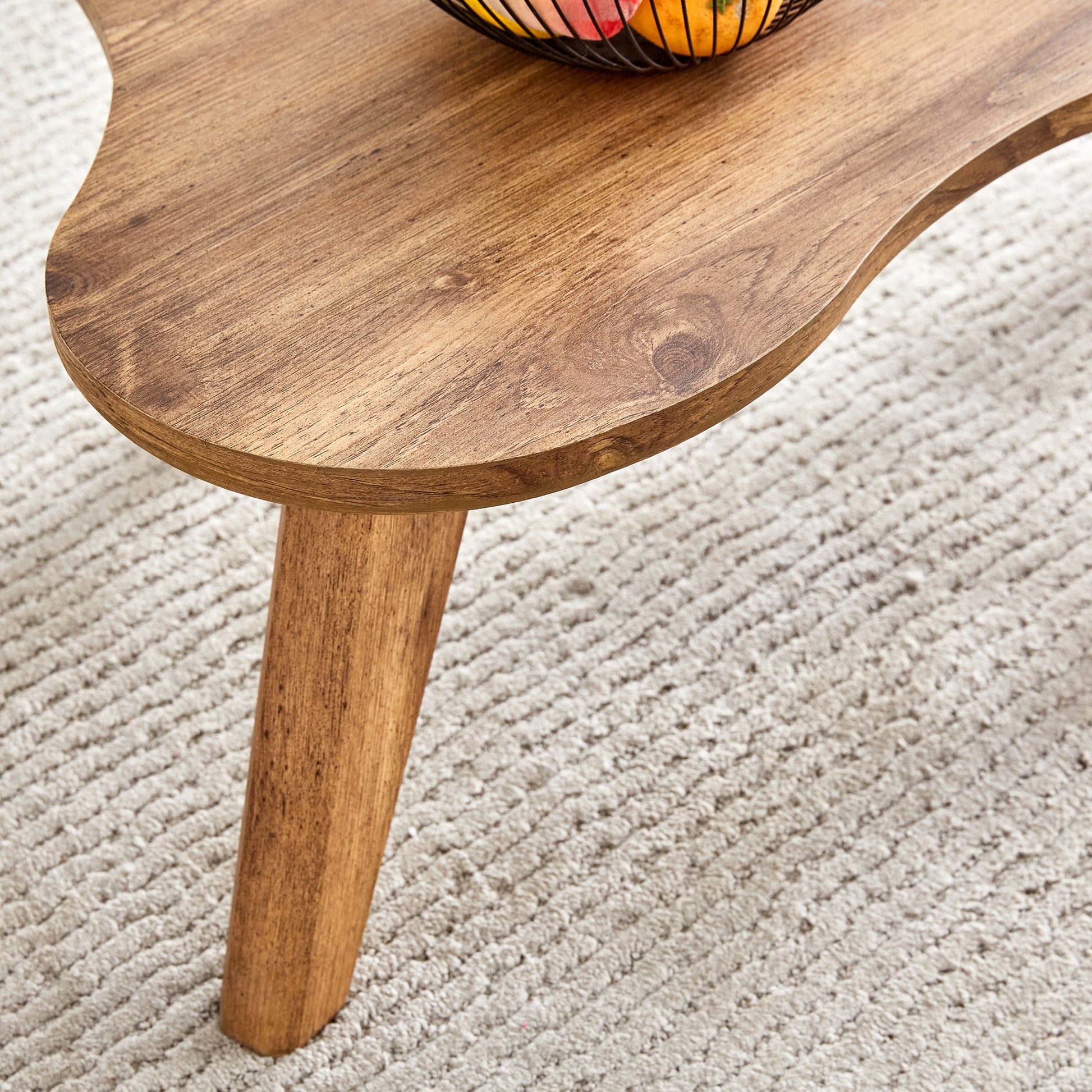 Modern Minimalist Wood Color Table Top Coffee Table. Log Style Coffee Table.Cloud Shape Gives You A Experience, Computer Desk. The Game Table. Suitable For Dining And Living Rooms. Wood Mdf