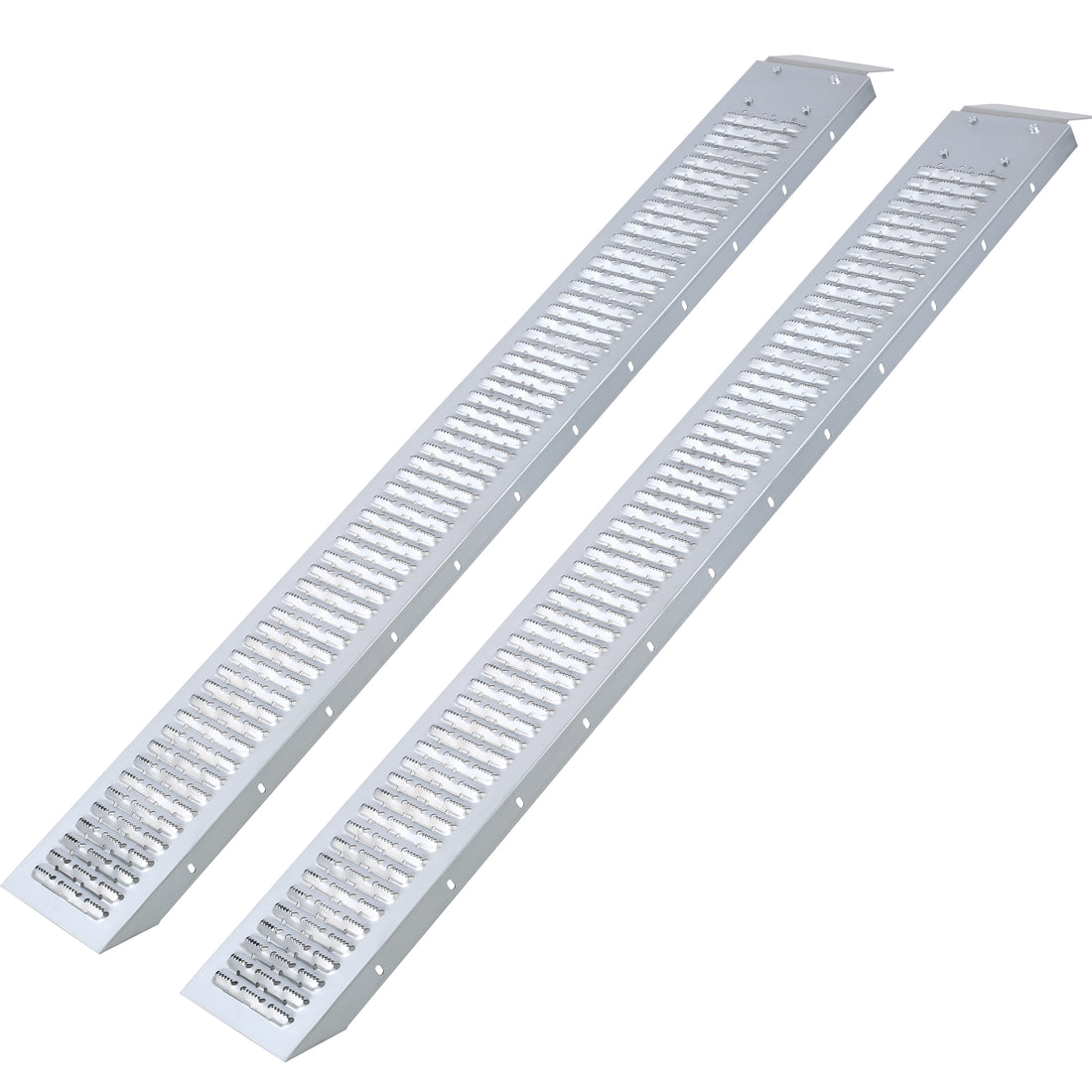 74" L Loading Ramps, 960Lbs Capacity Loading Ramps For Pickup Trucks, Steel Motorcycle Ramp, Dirt Bike Ramp For Truck, Lawn Mower, Snowblower, Atv, Quad, Pack Of 2 Silver Steel