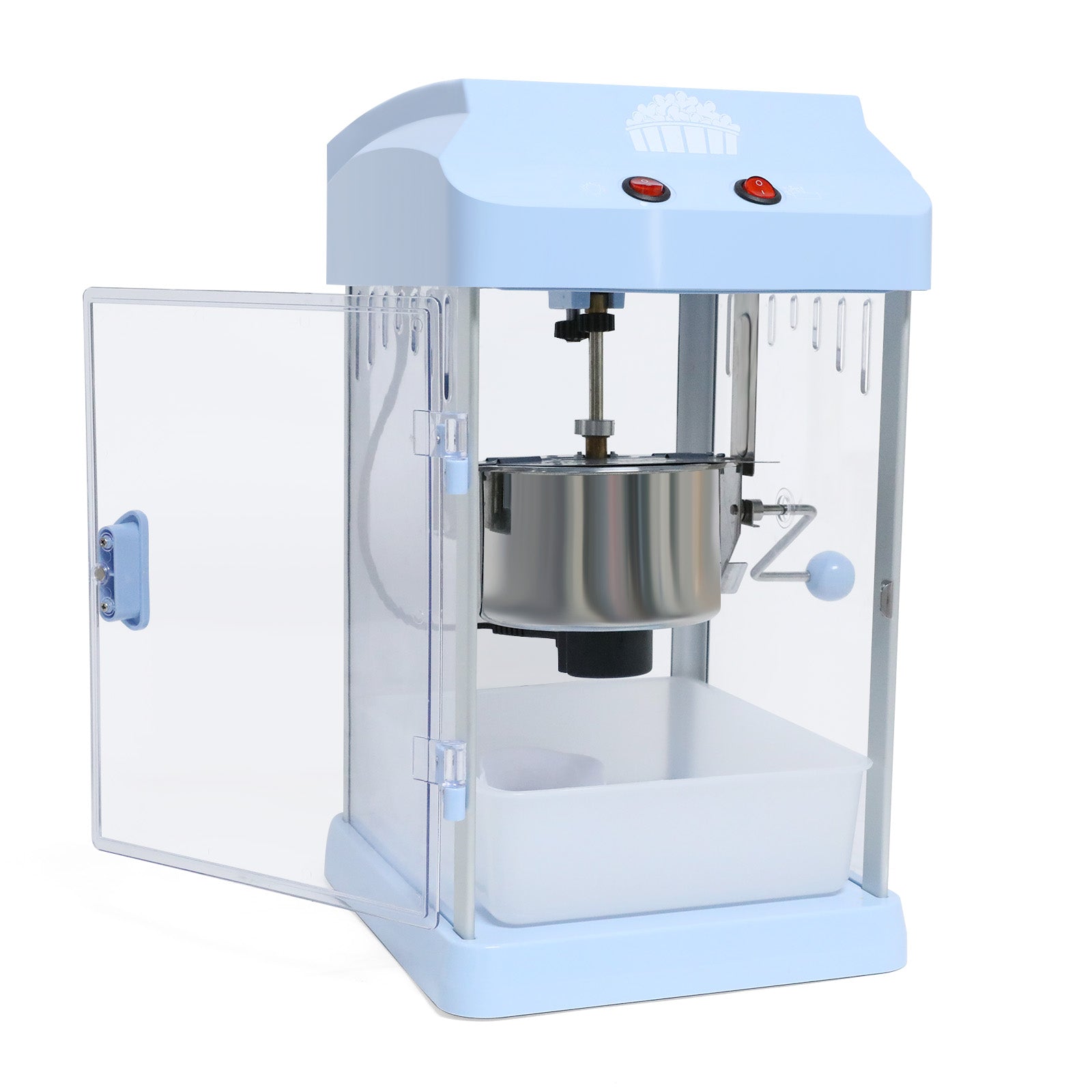 4Oz Tabletop Popcorn Machine Popcorn Popper Machine Pop Corn Machine Popcorn Maker With Stainless Steel Kettle, Measuring Tool And Popcorn Scoop For Home, Family, Movie Night Blue Blue Plastic