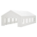 16X32Ft Party Tent Heavy Duty, Large Wedding Event Shelters With 3 Storage Bags & Removable Sidewalls, Outdoor Canopy Gazebo Commercial Tents For Parties Carport Camping Garden Patio White Metal