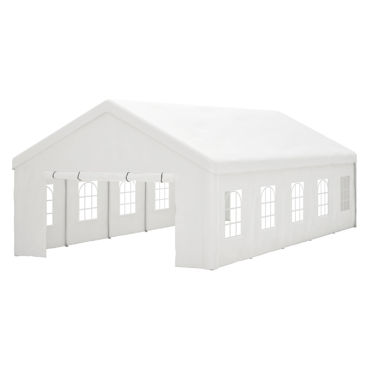 16X32Ft Party Tent Heavy Duty, Large Wedding Event Shelters With 3 Storage Bags & Removable Sidewalls, Outdoor Canopy Gazebo Commercial Tents For Parties Carport Camping Garden Patio White Metal