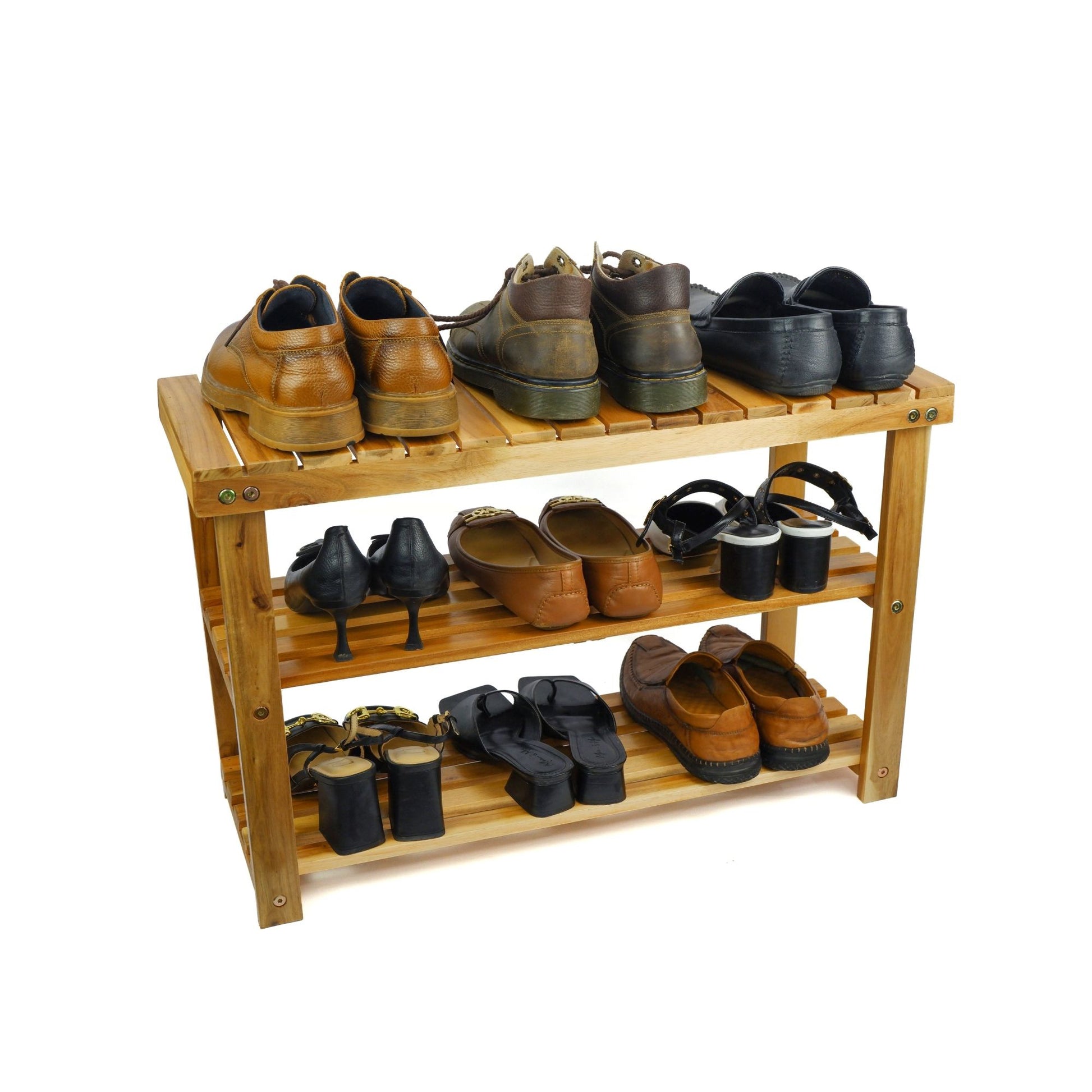 Acacia Wood Shoe Rack Bench Strong Weight Bearing Upto 200 Lbs Best Ideas For Entryway Frontdoor Bathroom, Natural Color. Acacia Wood Light Brown Primary Living Space American Design,American Traditional Acacia Acacia Wood