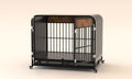 Heavy Duty Dog Crate Furniture Wooden Table Pet Dog Cage Kennel House Indoor Side End Table Decor With Removable Trays And Lockable Wheels For Medium And Large Dogs 40