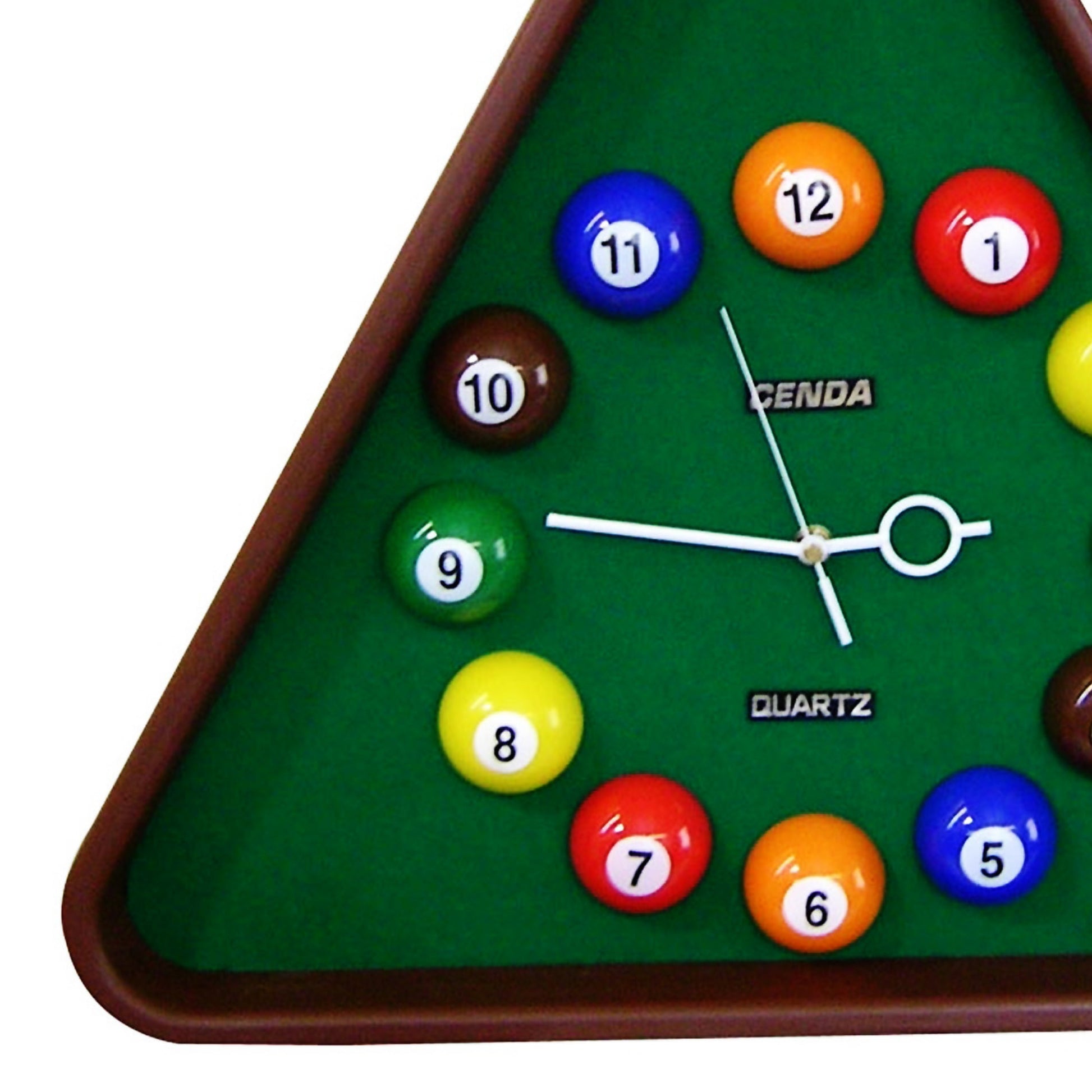 18.5" Tall Decorative Wall Clock, Pool Billiards Design Multicolor Plastic