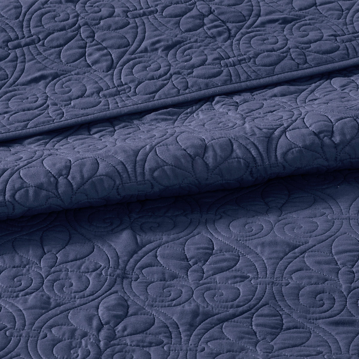 Reversible Quilt Set Navy Full Queen Navy Cotton