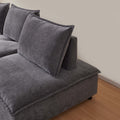 Mid Century Modern 3 Seater Sofa Couch For Living Room Modular Sectional Armless Sofa, Ultra Soft Chenille Fabric, Sturdy Frame, Comfortable And Stylish Furniture Gray Foam Chenille 3 Seat