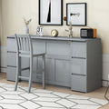 Full Size Murphy Bed With Drawers, Cabinets And Usb Ports,Gray Full Gray Mdf Lvl