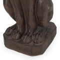 Grey Hound Dog Statue Dark Brown Magnesium Oxide