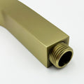 Square Shower Arm With Flange, 1 2 Npt Tapered Threads, Rain Shower Head Arm, Wall Mount Shower Extension Arm Brushed Gold Stainless Steel