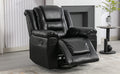 Home Theater Recliner Set Manual Recliner Chair With Wide Armrest, Two Built In Cup Holders For Living Room,Bedroom, Black Old Sku:Sg000760Aab Black Foam Pu Leather