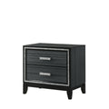 Haiden Weathered Black Finish Nightstand Black Synthetic Wood