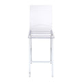 Clear And Chrome Armless Counter Height Chair Set Of 2 Clear Dining Room Contemporary Solid Back Set Of 2 Wood Plastic
