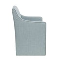 Skirted Dining Arm Chair With Casters Blue Wood