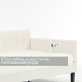 Same As B083121461 Elena Twin Size Beige Velvet Upholstered Daybed, Ribbed Tufted Backrest, Daybed In Lavish Modern Design, Richly Hued Foam Comfort Box Spring Not Required Twin Ivory Metal Bedroom Daybeds Velvet Velvet Upholstered