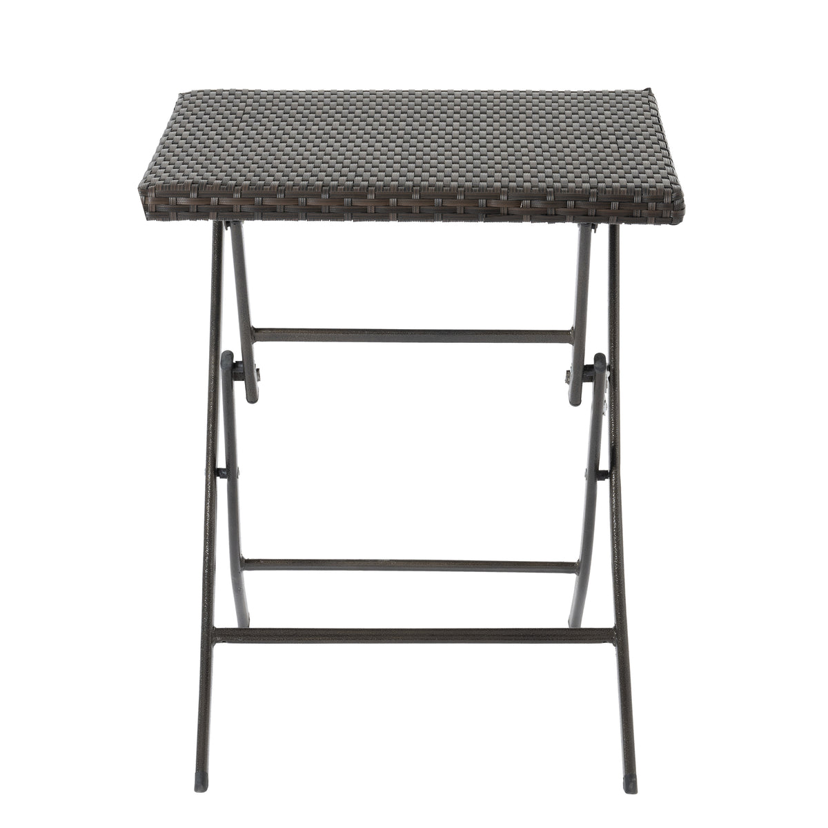 Rattan Patio Bistro Set, 3 Piece Foldable Outdoor Patio Furniture Sets, With Folding Table And Two Chairs, For Garden, Backyard, Pool, Lawn, Porch, Balcony, All Weather Rattan Style Brown Rattan