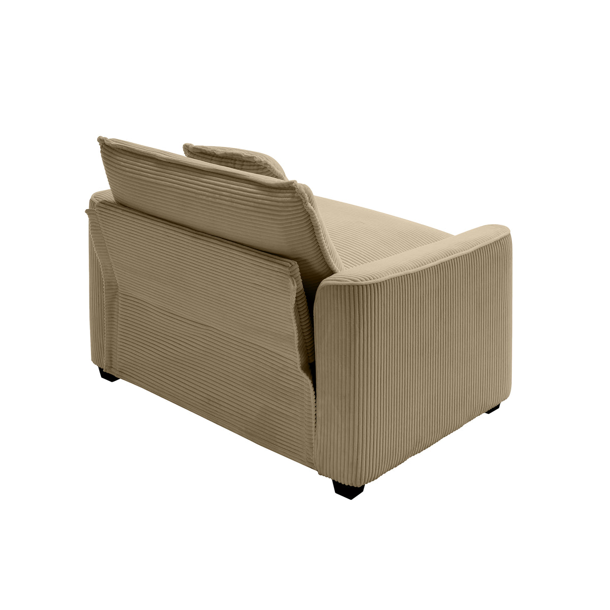 Mid Century Modern Sectional Set Of Two, One 3 Seater Sectional And One Single Seater Sectional With 2 Arm Pillows And 4 Throw Pillows, Living Room Sectional Tan Corduroy Fabric Tan Corduroy 4 Seat