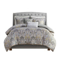 5 Piece Cotton Duvet Cover Set Grey King King Grey Cotton