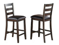 Rustic Farmhouse Transitional 5 Pc Counter Height Dining Set Square Table Wood Top Bottom Display Shelf Faux Leather Upholstery Chair Wooden Dining Room Furniture Distressed Gray Finish Wood Wood Brown Ladder Back Gray Seats 4 Wood Dining Room