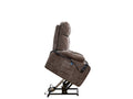 Liyasi Dual Okin Motor Power Lift Recliner Chair For Elderly Infinite Position Lay Flat 180 Recliner With Heat Massage Brown Velvet Power Remote Primary Living Space Soft Cushion Back American Design Beech Pillow Top Arms Foam Fabric