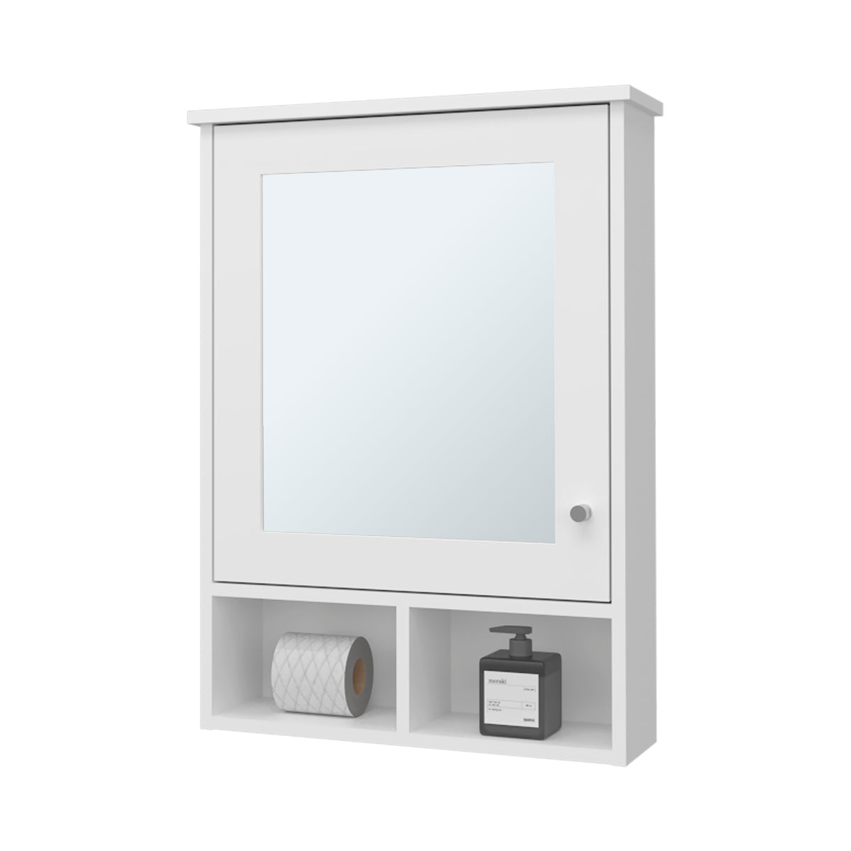 Poston Medicine Cabinet With A Door And Included Mirror, White White 1 5 Up To 17 In 24 To 31 In Mirror Included Bathroom Wall Mounted Minimalist,Modern 5 10 Inches Particle Board Melamine