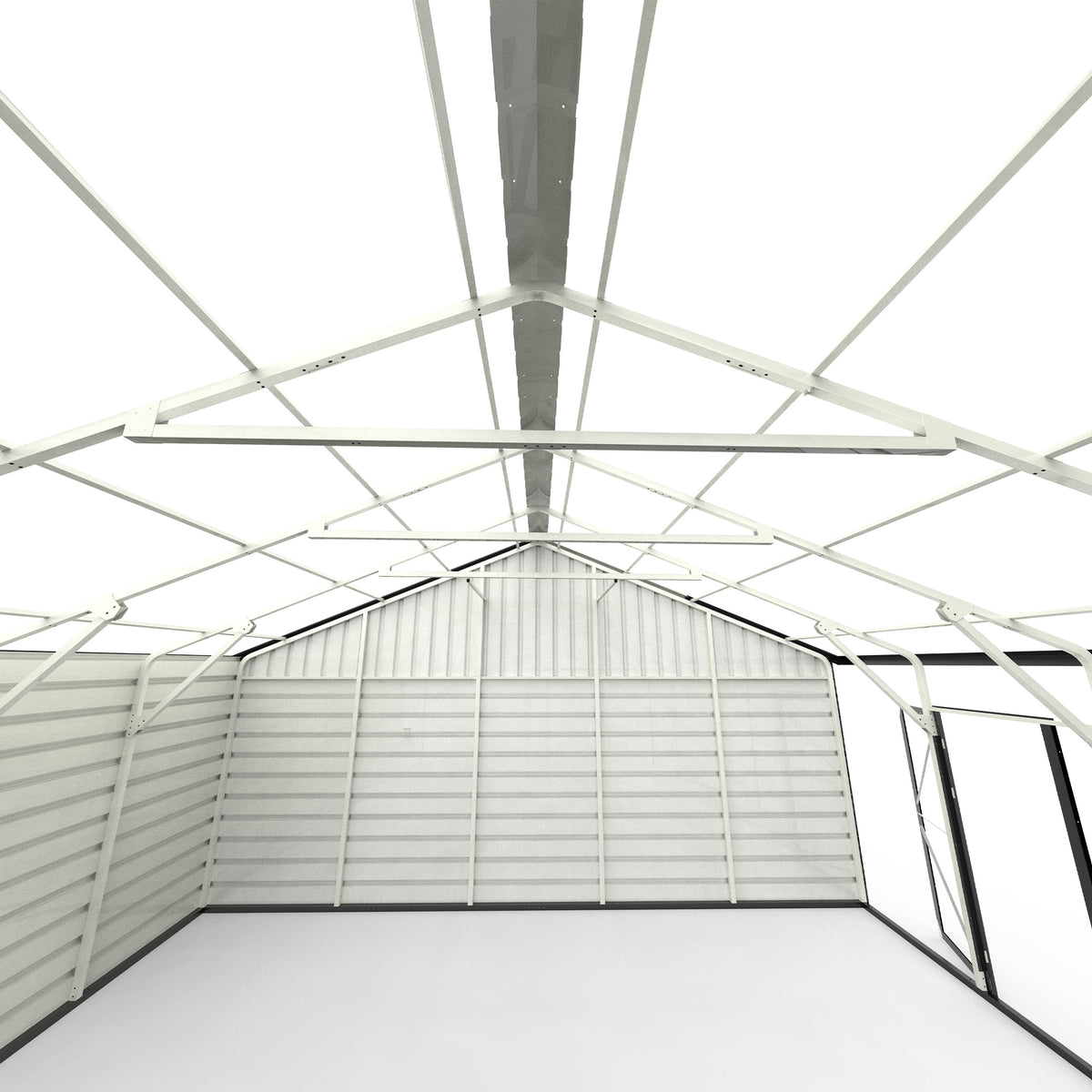 23Ft X 22Ft Double Garage Metal Shed With Side Entry Door White Garden & Outdoor Metal