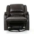 Brown Pu Glider Recliner With Swivel, Manual Reclining Chair Brown Pu