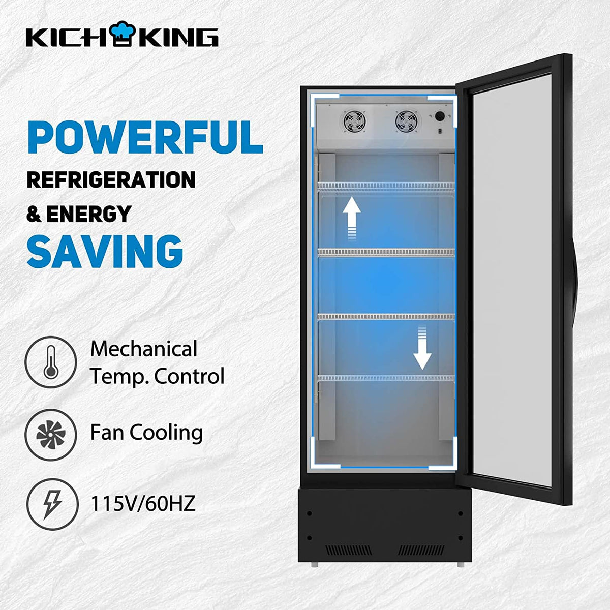 16.5 Cu. Ft Commerical Merchandiser Refrigerator, Reach In Beverage Cooler With Led Lightning For Shop Restaurant Bar, Etl Approved, Black Antique Dark Grey,Black Steel