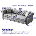 Fx 3 Seats 3 Seats Combo Sofa Modern Living Room Sofa With Solid Wood Frame And Wooden Feet, 4 Cushions, Apartment Sofa Furniture For Living Room, Living Room, Office Grey Wood Pine Foam Fabric 6 Seat