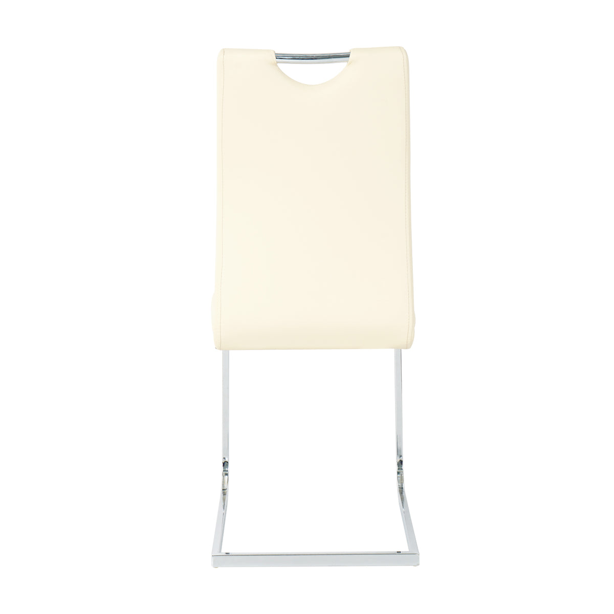 Modern Pu Dining Chair Living Room Chair Upholstered Chair, Electroplated Metal Legs Design, Kitchen, Living Room, Bedroom, Dining Room Side Chair Set Of 2 Light Yellow Metal