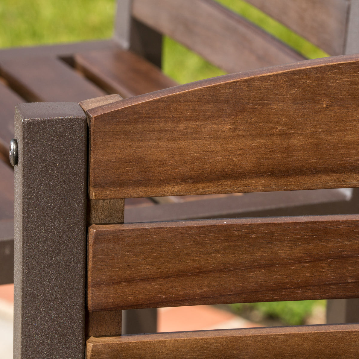 Milos Outdoor Acacia Wood Barstool Set Of 2 Dark Brown Acacia Wood