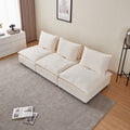 Mid Century Modern 3 Seater Sofa Couch For Living Room Modular Sectional Armless Sofa, Ultra Soft Chenille Fabric, Sturdy Frame, Comfortable And Stylish Furniture Beige Foam Chenille 2 Seat