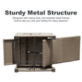 Outdoor Recliner Chair, Patio Recliner With Hand Woven Wicker, Flip Table Push Back, Adjustable Angle, 6.8'' Thickness Cushions, Reclining Lounge Chair For Indoor And Outdoor, Gray Yes Gray Garden & Outdoor Steel Rattan
