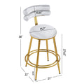 27.65'' Modern Counter Stools Set Of 2,Light Gray Velvet Counter Stools With Iron Frame,Soft Back And Cushion,Footrest,Suitable For Kitchen Bedroom Dining Room Iron Light Gray Kitchen Sponge Modern