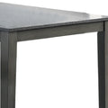 5 Piece Wooden Dining Table And Horizontal Slatted Back Chairs,Antique Gray Gray Wood