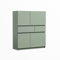 Green Wooden Storage Cabinet With 4 Doors And 2 Drawers Pale Green Primary Living Space American Design,American Traditional,Antique,Art Deco,Artsy Particle Board