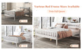 Queen Bed Frames With Headboard, Solid Wooden Platform Bed With Corner, Modern Low Profile Bed Frame, No Box Spring Needed, Grey Queen Grey Wood