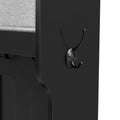 Hall Tree With 6 Hooks And Hinged Lid, Coat Hanger, Entryway Bench, Storage Bench, 3 In 1 Design, 69Inch, For Entrance, Hallway Black Mdf