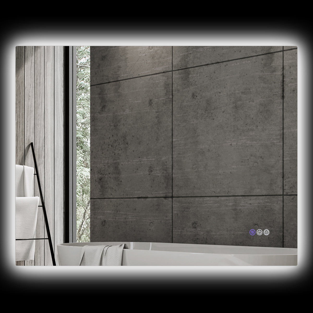 Homcom Led Bathroom Mirror With Lights, 35" X 28" Backlit Led Mirror For Bathroom With Anti Fog, Memory & Infinite Color Temperature, Wall Mounted Dimmable Vanity Mirror, Horizontal Vertical Placement Clear Glass