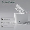 Modern Smart Toilet With Bidet Seat Built In, Intelligent Toilet Auto Open Close Seat, Foot Sensor, Led Display,Night Light, Warm Water & Dryer,White White Bathroom Modern Porcelain
