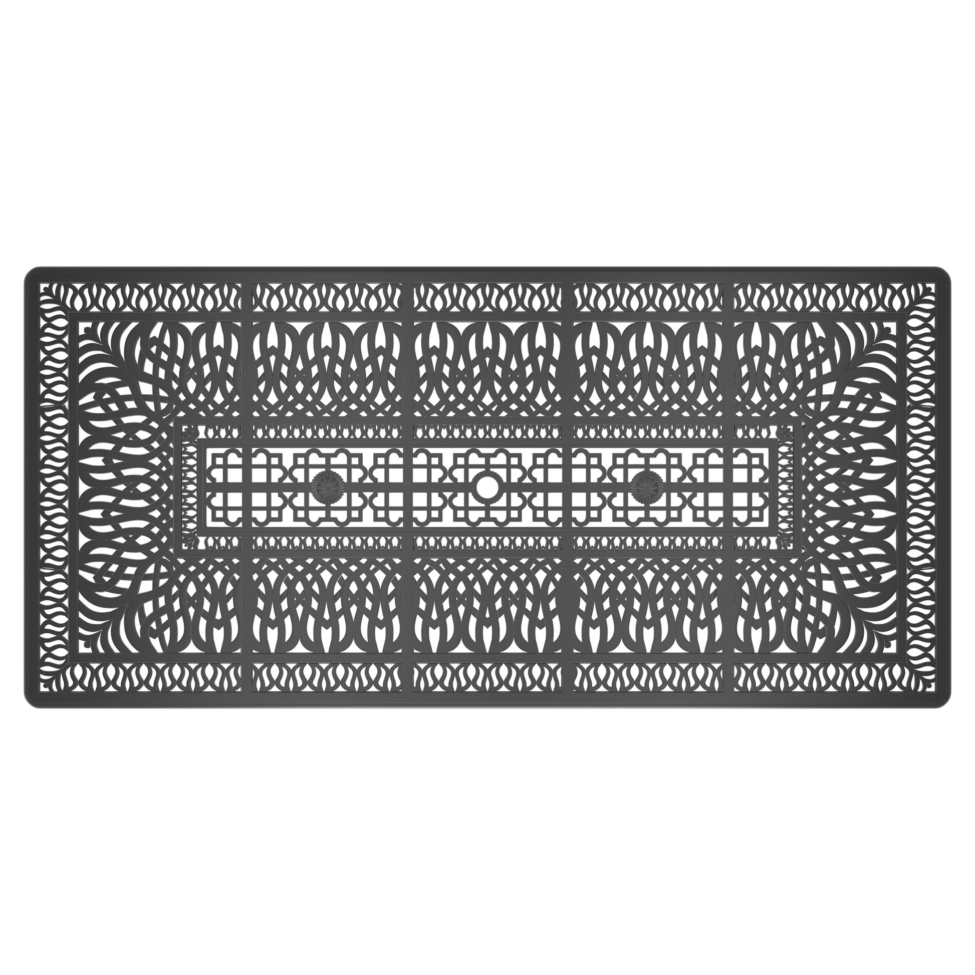 Cushions In Random Colors 9 Piece Set Of Cast Aluminum Patio Furniture With Cushions Yes Dining Set Black Seats 8 Rust Resistant Frame Water Resistant Cushion Garden & Outdoor Complete Patio Sets Aluminium