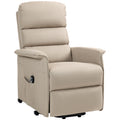Homcom Power Lift Recliner Chair For Elderly, Easy Assembly, Fabric Lift Chair With Remote Control, Side Pockets For Living Room, Beige Beige Polyester
