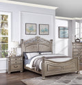 Formal Traditional Antique Silver 1Pc Queen Size Bed Unique Design Headboard Footboard Bedframe Box Spring Required Queen Antique Silver Wood Bedroom American Traditional,Classic,Contemporary,Luxury,Traditional Pine Bed Frame Plywood