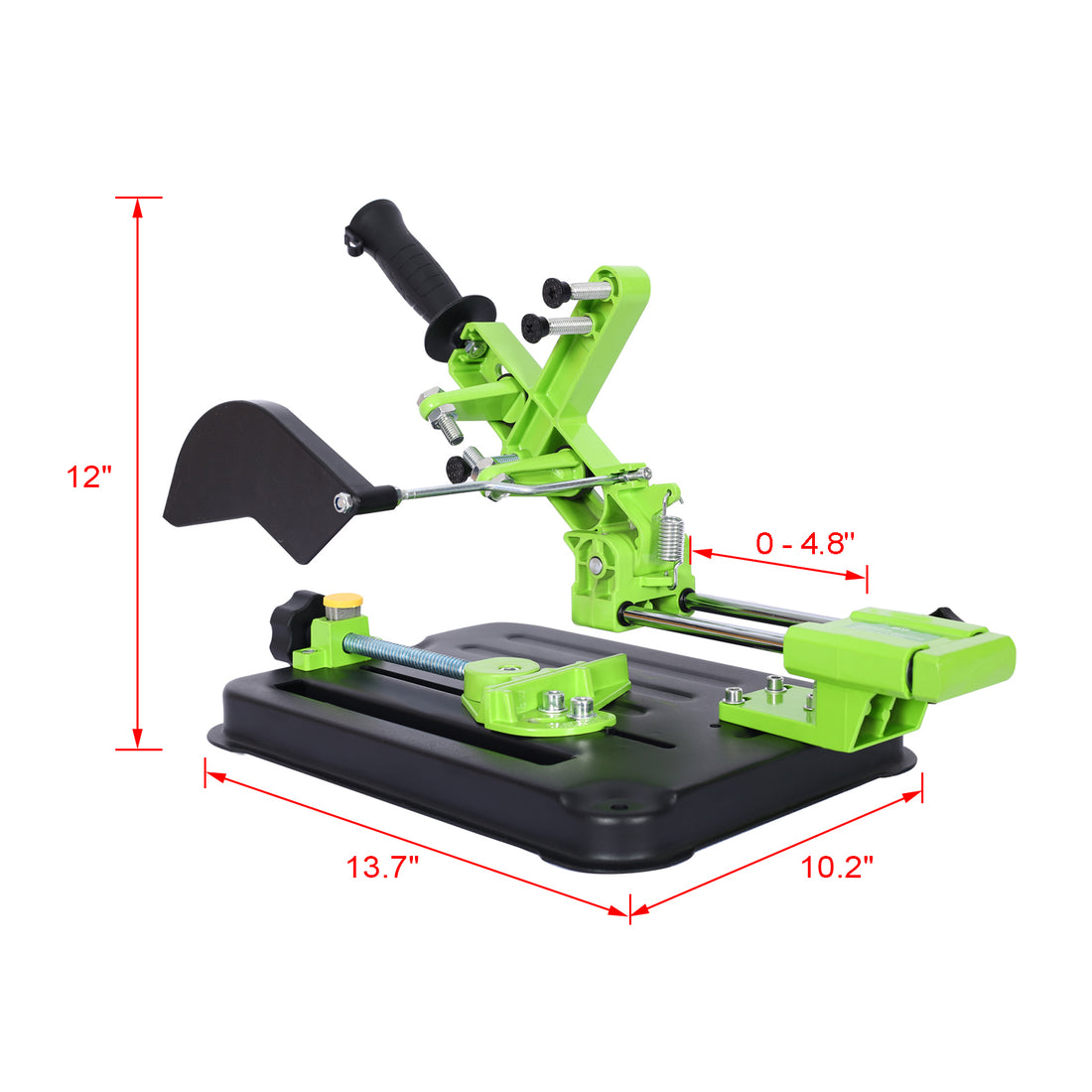 Universal Angle Grinder Stand,Grinder Holder Sliding Handle Bracket,Upgraded Cast Iron Base ,Cutting Angle Adjustable For 100 And 125 Angle Grinder Green Metal