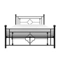 1Pc Full Platform Bed Black Finish Metal Frame Ball Finials Modern Traditional Look Box Spring Not Required Full Black Metal Classic Metal