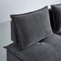 Mid Century Modern 3 Seater Sofa Couch For Living Room Modular Sectional Armless Sofa, Ultra Soft Chenille Fabric, Sturdy Frame, Comfortable And Stylish Furniture Gray Foam Chenille 3 Seat